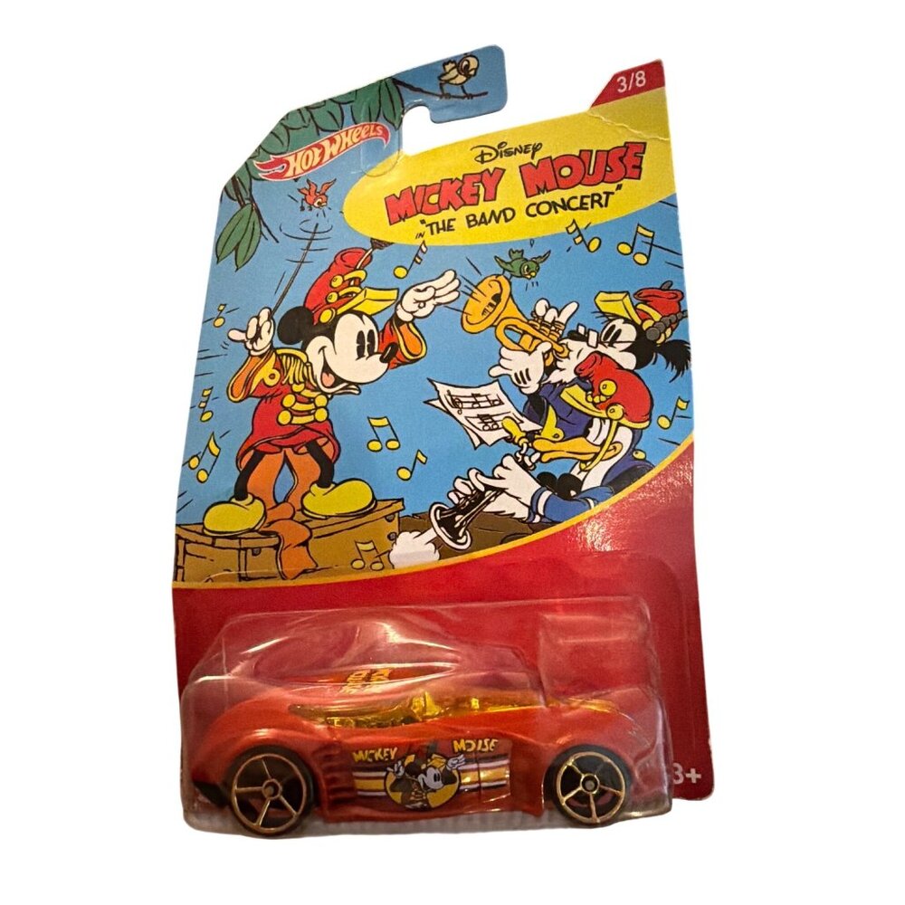 Hot Wheels Disney Mickey Mouse Covelight Red Car In Band Concert Packaging New